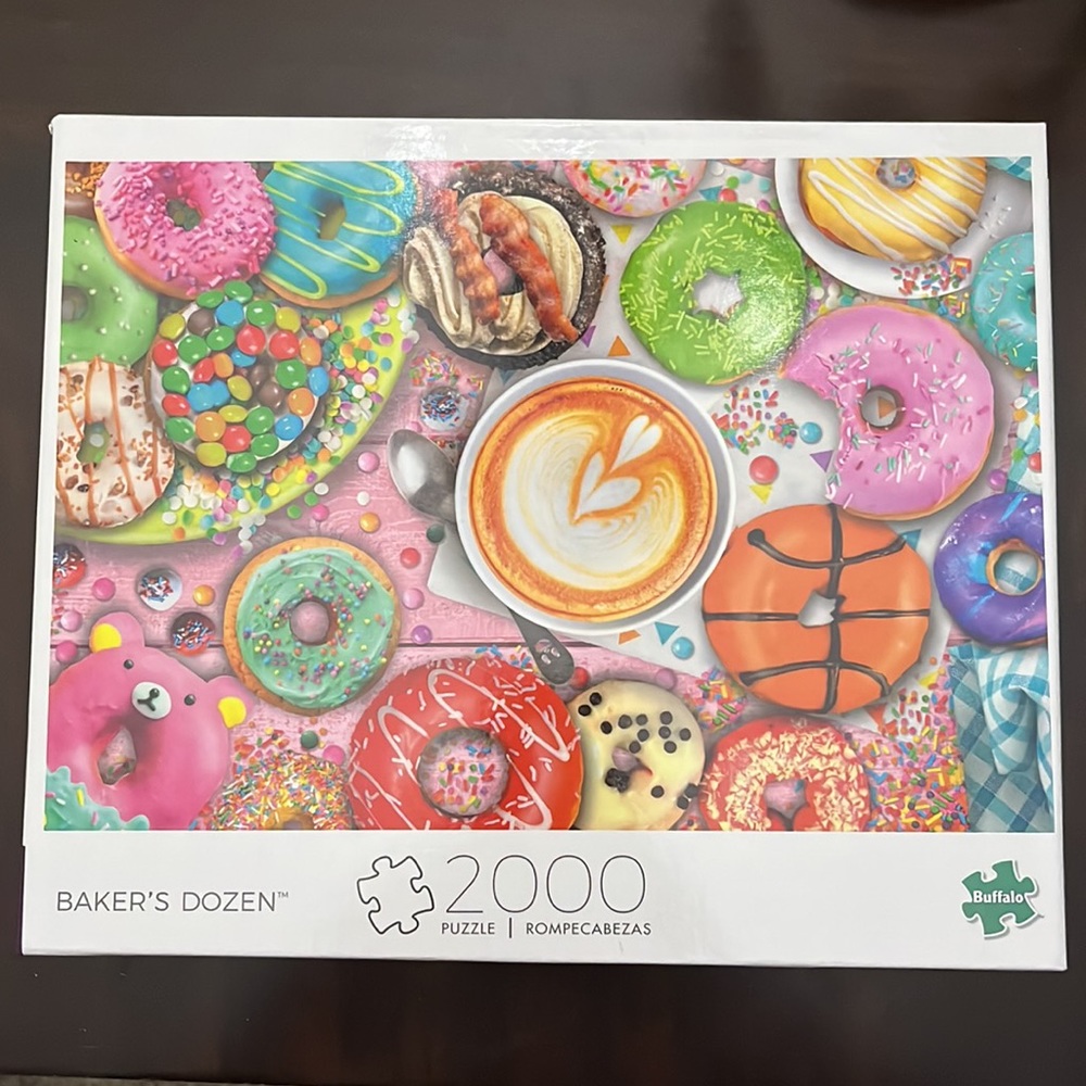 Buffalo Baker's Dozen 2000 Piece Jigsaw Puzzle Donuts Latte Sweets Donut Coffee